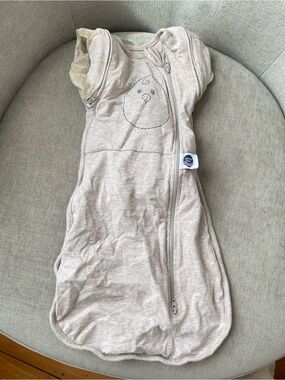 Nested Bean Beige Baby Sleep Sack with Front Zip and Logo Tag